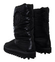 Elegant Mid-Calf Boots in Black Polyester