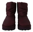 Elegant Bordeaux Mid Calf Boots