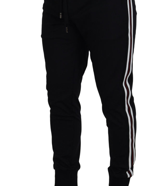 Black DG Print Mens Jogger Pants