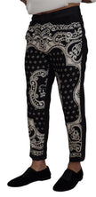 Black Silk Bandana Print Pants