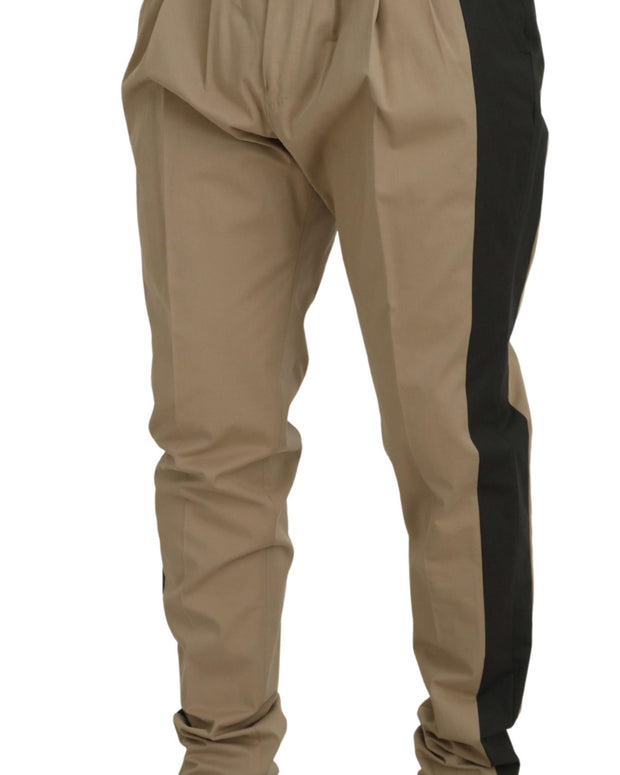 Brown Black Cotton Chino Men Pants