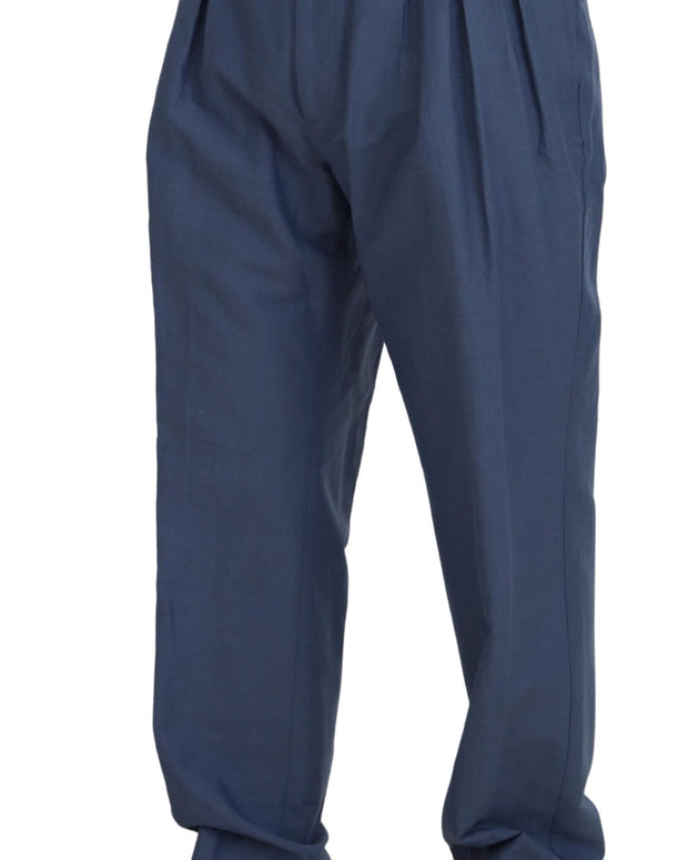 Blue Linen Chino Men Formal Pants