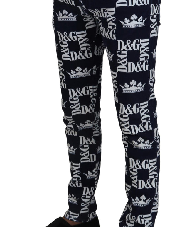 Blue Cotton DG Crown Skinny Denim Jeans