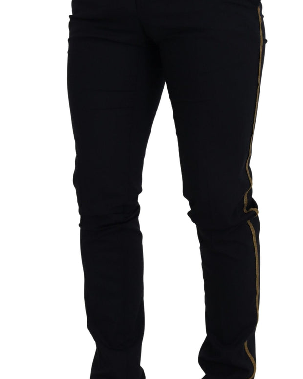 Black Wool Slim Formal Pants