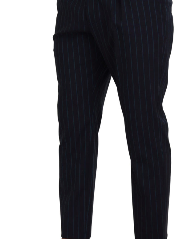 Blue Striped Men Formal Pants