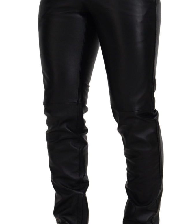 Black Shiny Stretch Skinny Pants