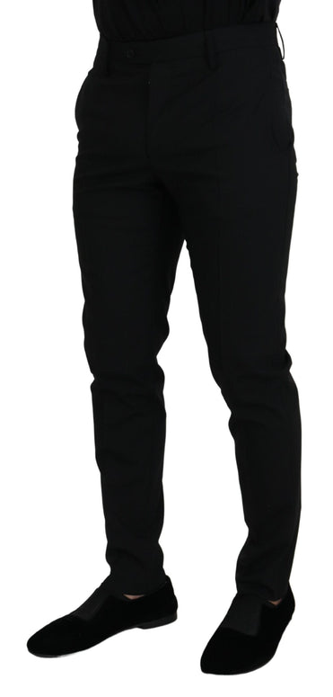 Black Polyester Chino Formal Pants