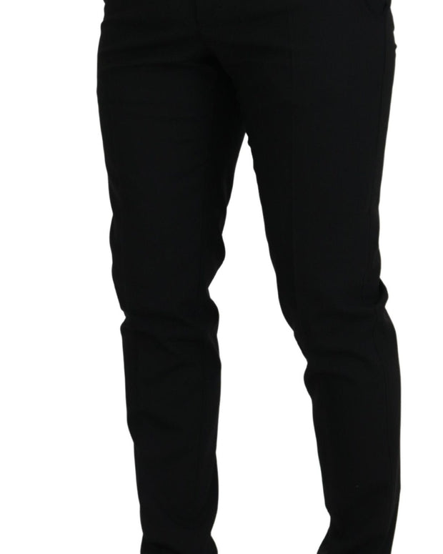Black Polyester Chino Formal Pants