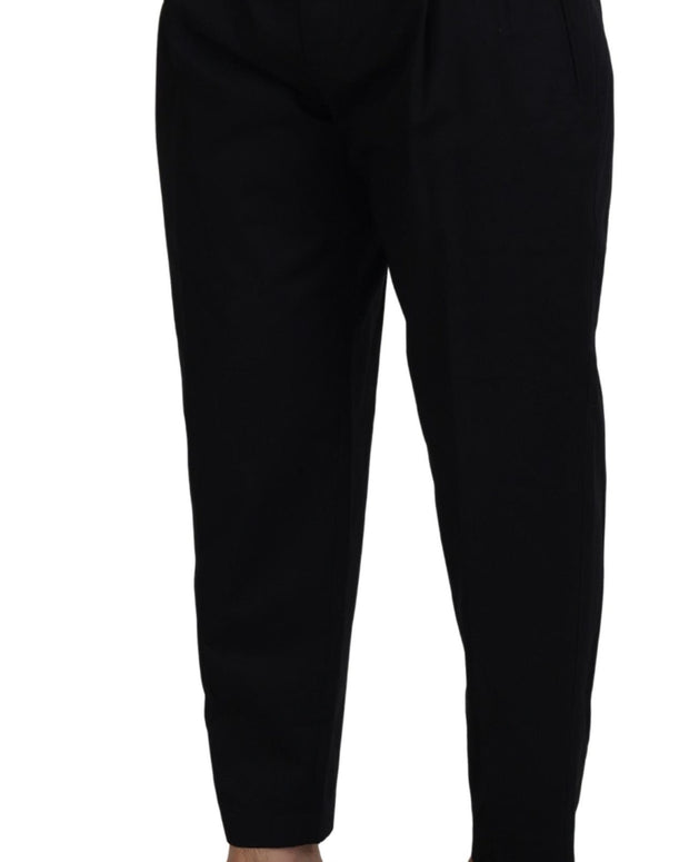 Black Cotton Chino Formal Pants