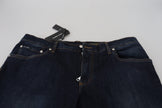Blue Cotton Straight Fit Casual Denim Jeans