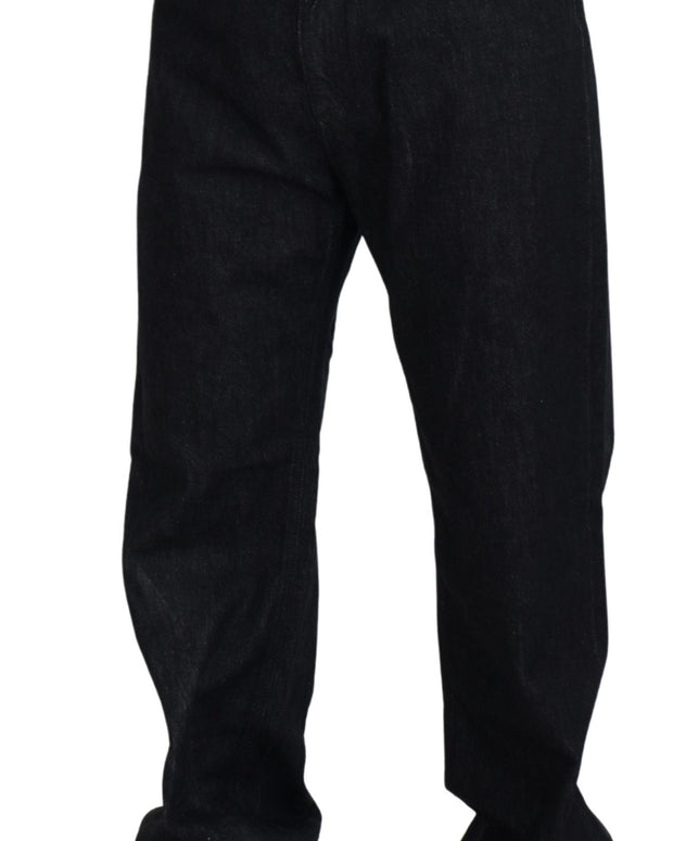 Black Washed Cotton Men Casual Denim Jeans