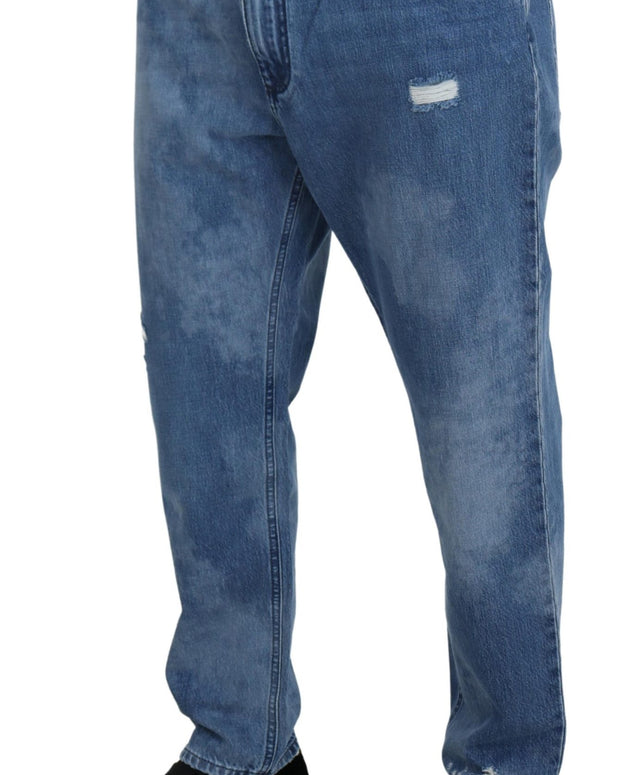 Blue Washed Cotton Casual Denim Jeans