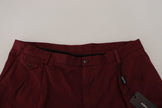 Elegant Maroon Cotton Blend Shorts