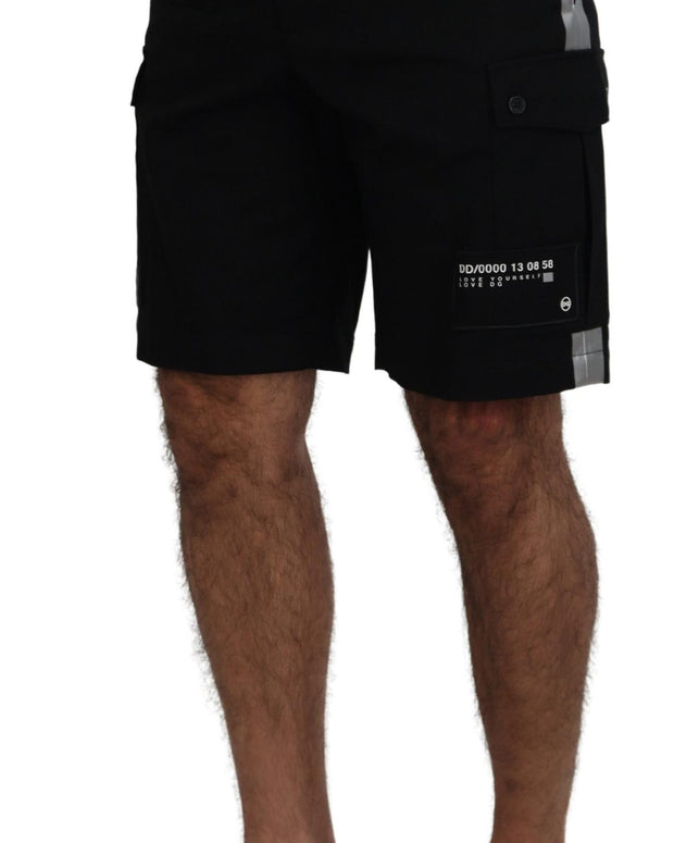 Black Bermuda Cargo Casual Shorts