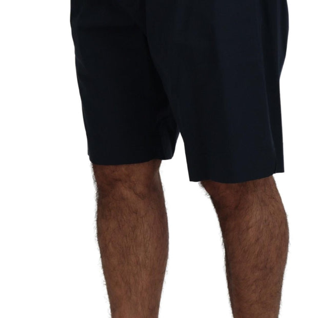 Elegant Blue Cotton Blend Shorts