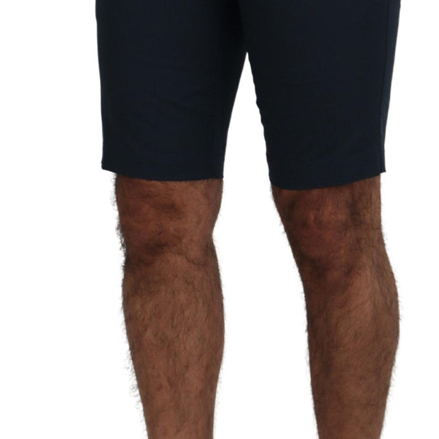 Elegant Blue Cotton Blend Shorts