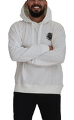 White Cotton Hooded Sweatshirt Sweater