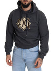 Gray Logo Cotton Hooded Sweatshirt Sweater