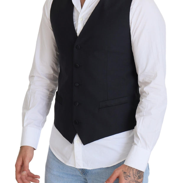 Elegant Black Single Breasted Dress Vest