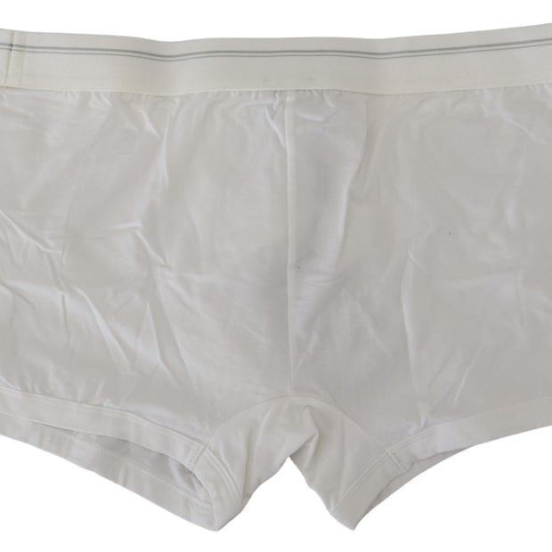 Elegant White Cotton Blend Boxer Shorts