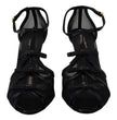 Black Stiletto High Heels Sandals Shoes