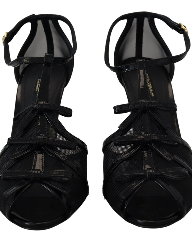 Black Stiletto High Heels Sandals Shoes