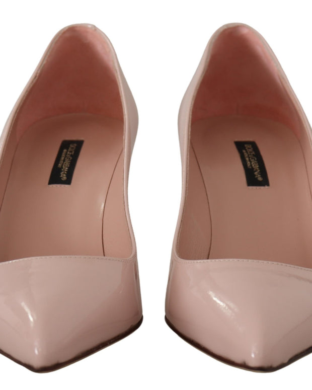 Pink Patent Leather Kitten Heels Pumps Shoes
