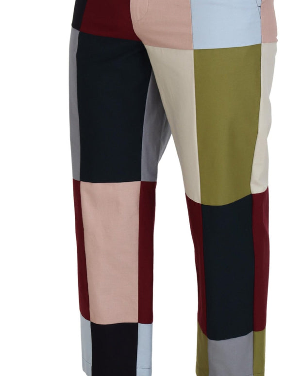 Multicolor Cotton Patchwork Pants