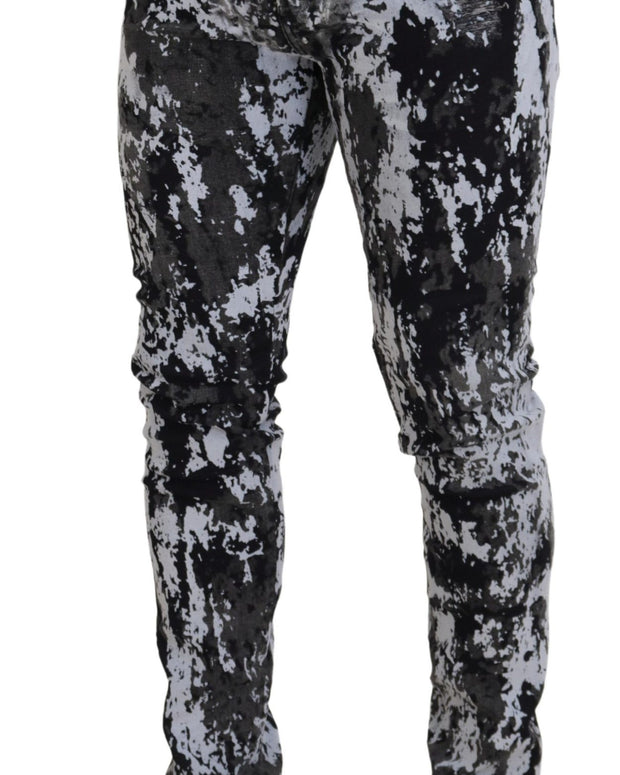 Multicolor Cotton Tie Dye Skinny Denim Jeans