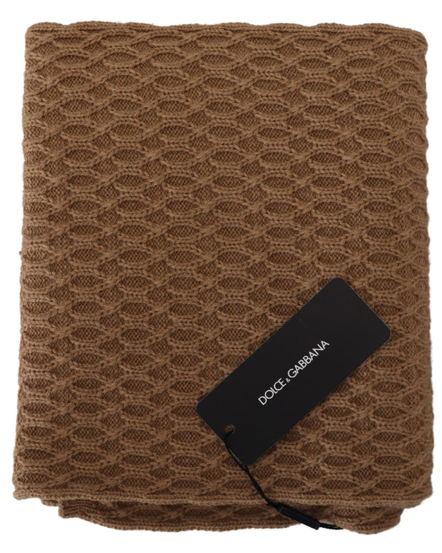 Dark Brown Wrap Shawl Knitted Camel Scarf