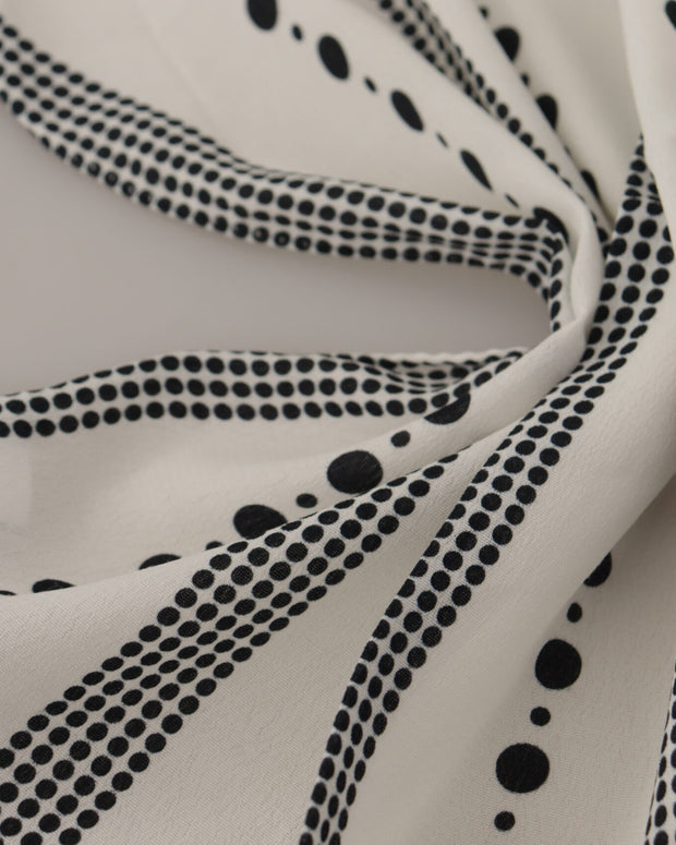 White Dotted Stripes Square Handkerchief Viscose Scarf