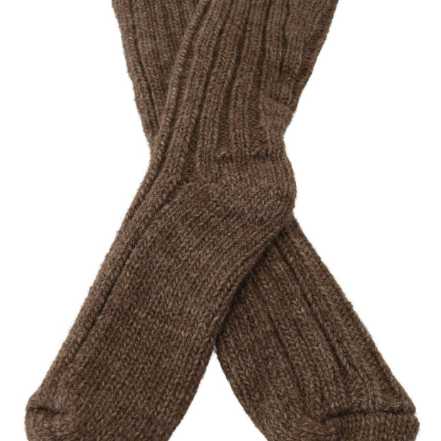 Chic Brown Wool Blend Over-Calf Socks