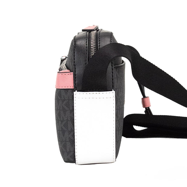 Cooper Small Black Pink Signature PVC Utility Crossbody Bag