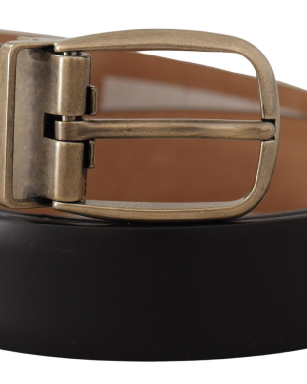 Black Brown Backend Leather Vintage Metal Buckle Belt