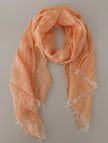 Elegant Peach Linen Scarf