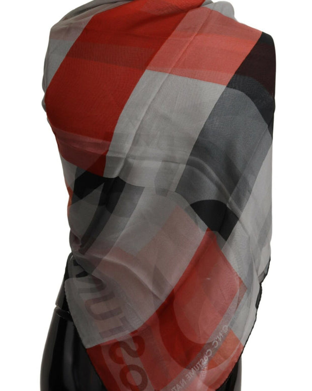 Elegant Silk Checkered Scarf