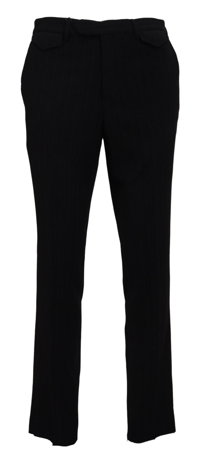 Elegant Black Italian Designer Pants