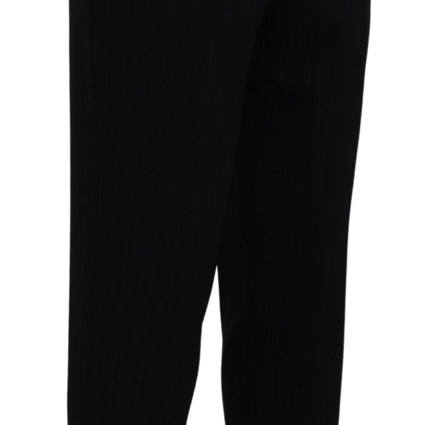 Elegant Black Italian Designer Pants