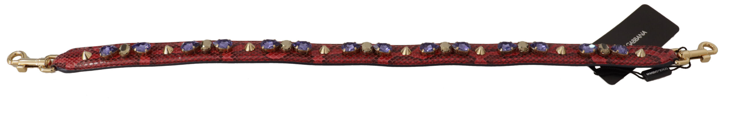 Elegant Red Python Leather Handbag Strap