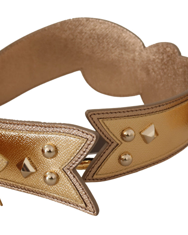 Gold Leather LOVE Patch Bag Shoulder Strap