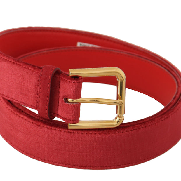 Elegant Red Suede Designer Belt