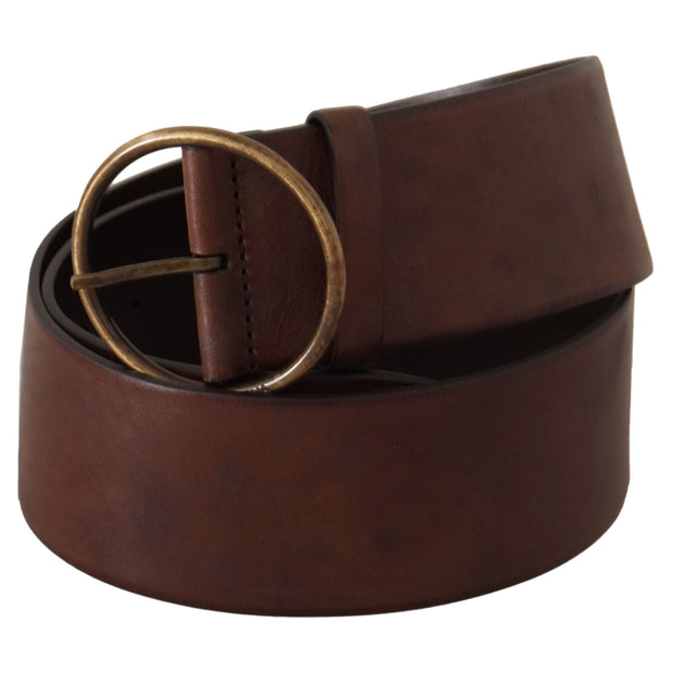 Elegant Leather Belt with Engraved Buckle