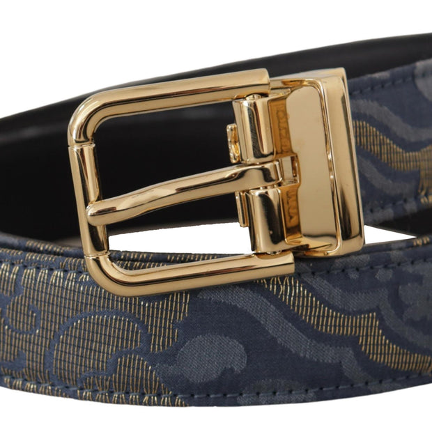 Elegant Navy Blue Leather Belt