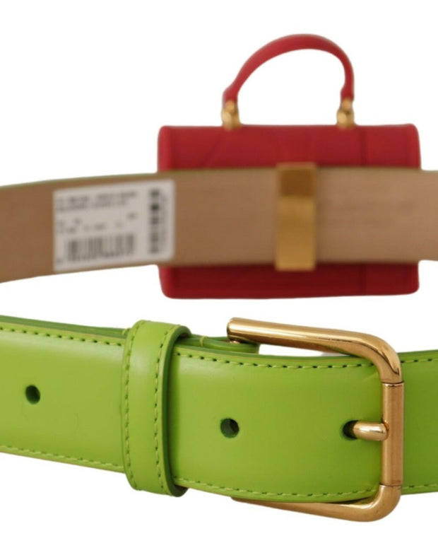 Green Leather Devotion Heart Micro Bag Headphones Belt