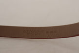 Chic Suede Belt with Logo Engraved Buckle