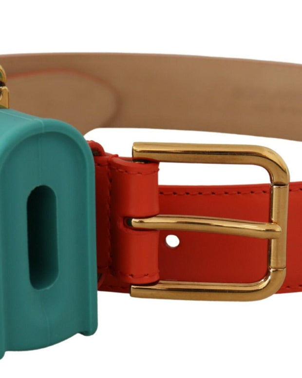 Orange Leather Devotion Heart Micro Bag Headphones Belt