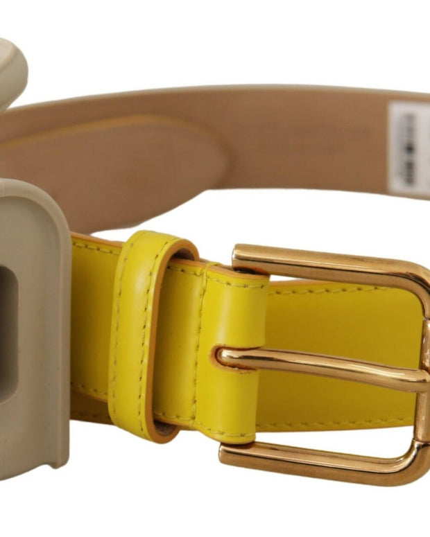Yellow Leather Devotion Heart Micro Bag Headphones Belt