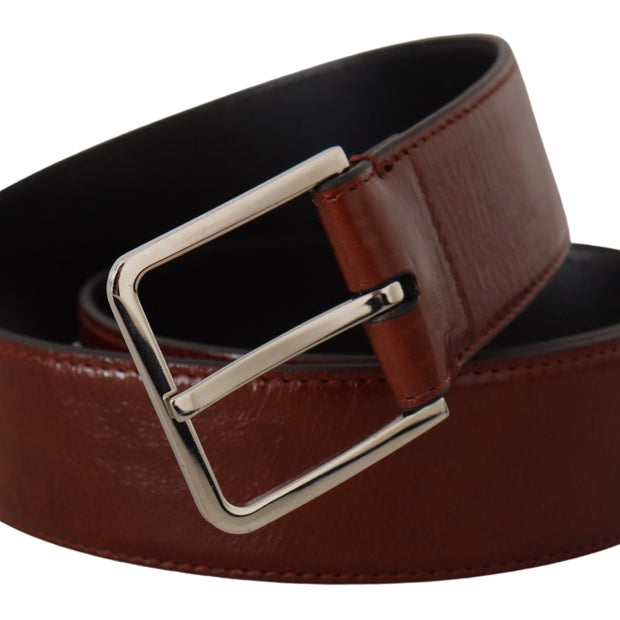 Elegant Leather Belt with Engraved Buckle