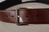 Elegant Leather Belt with Engraved Buckle