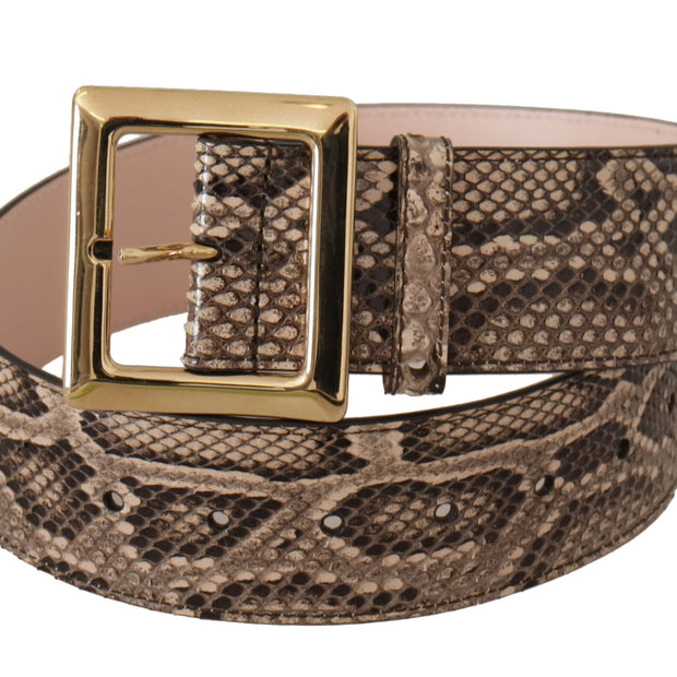 Elegant Leather Belt with Logo Buckle